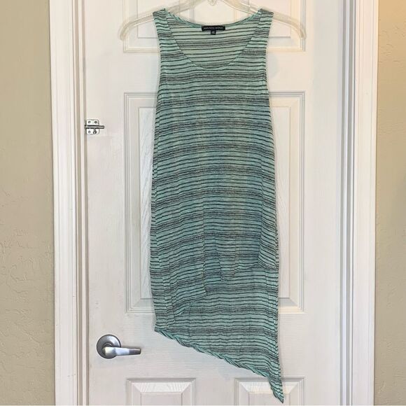 Saks Fifth Avenue Asymmetrical Tank Striped Size Medium - Picture 1 of 9